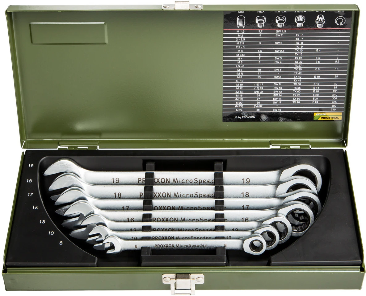 Proxxon Ring-Maulschlüsselset MicroSpeeder 7-teilig, Standardausführung 1 Proxxon Ring-Maulschlüsselset MicroSpeeder 7-teilig, Standardausführung